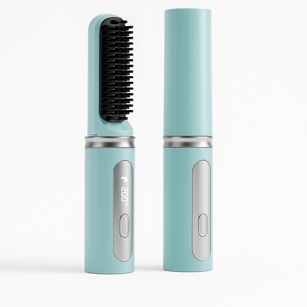 Escova Alisadora de Cabelo Sem Fio GlowGlam Azul