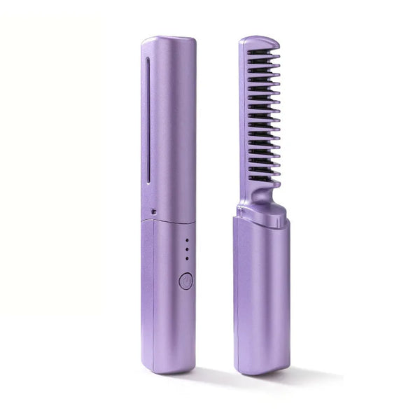 Pente Alisador de Cabelo 5 em 1 Sem Fio InfiniteGlam Roxo