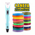 Caneta 3D Infantil Mágica com Filamentos Incluso