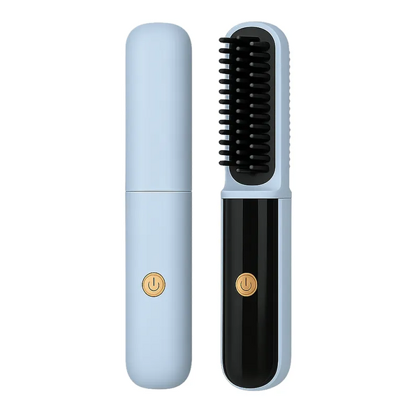Escova Alisadora de Cabelo 5 em 1 Sem Fio PermaGlam Azul