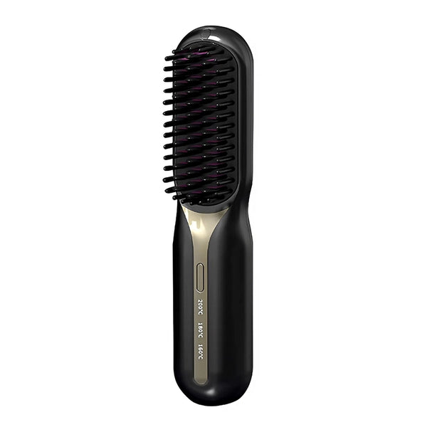 Escova Alisadora de Cabelo 5 em 1 Sem Fio PureGlam Preto