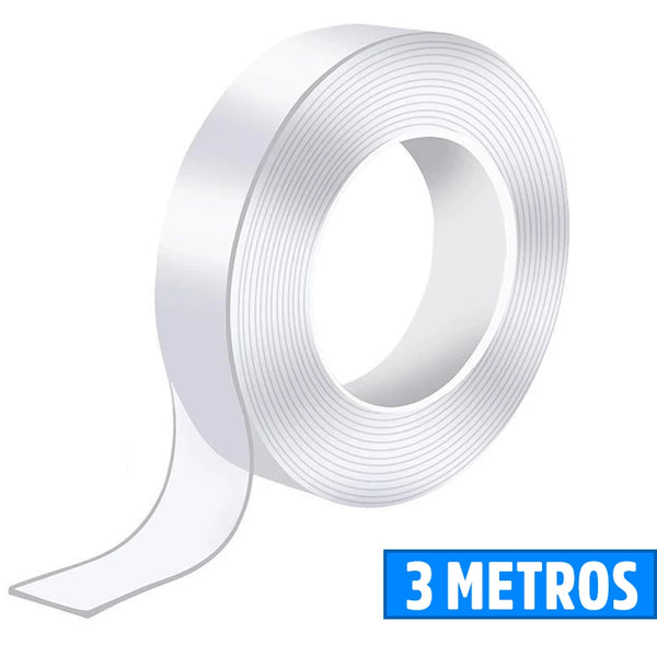 Fita Dupla Face Adesiva Transparente Resistente Gripo 1 Unidade