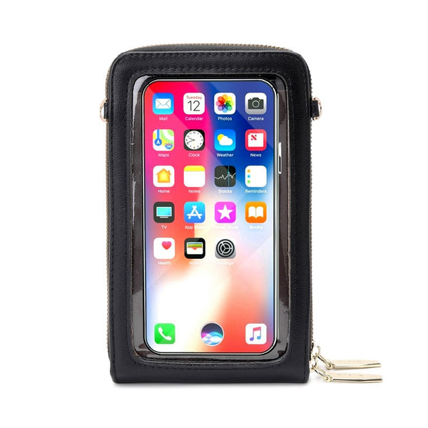 Bolsa Crossbody Feminina com Porta Celular Touch Preta