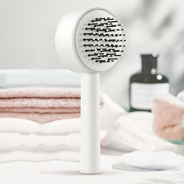 Escova de Cabelo Autolimpante Bellaflix Branco